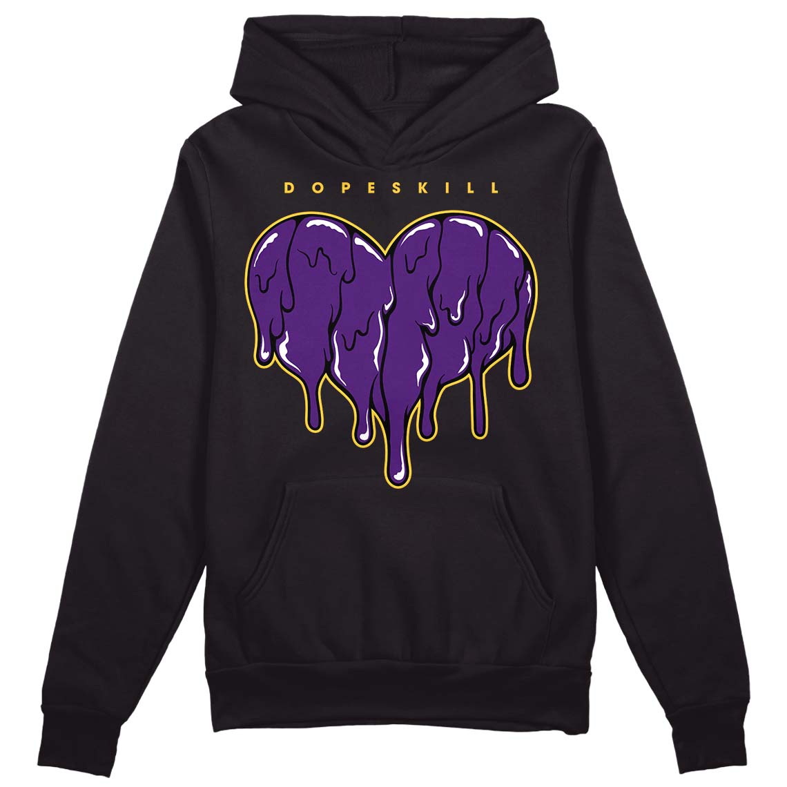 Field Purple 12s DopeSkill Hoodie Sweatshirt Slime Drip Heart Graphic