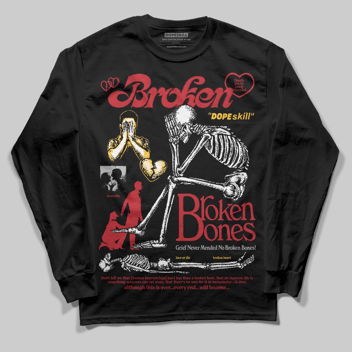 Ferrari 14s DopeSkill Long Sleeve T-Shirt Broken Bones Graphic