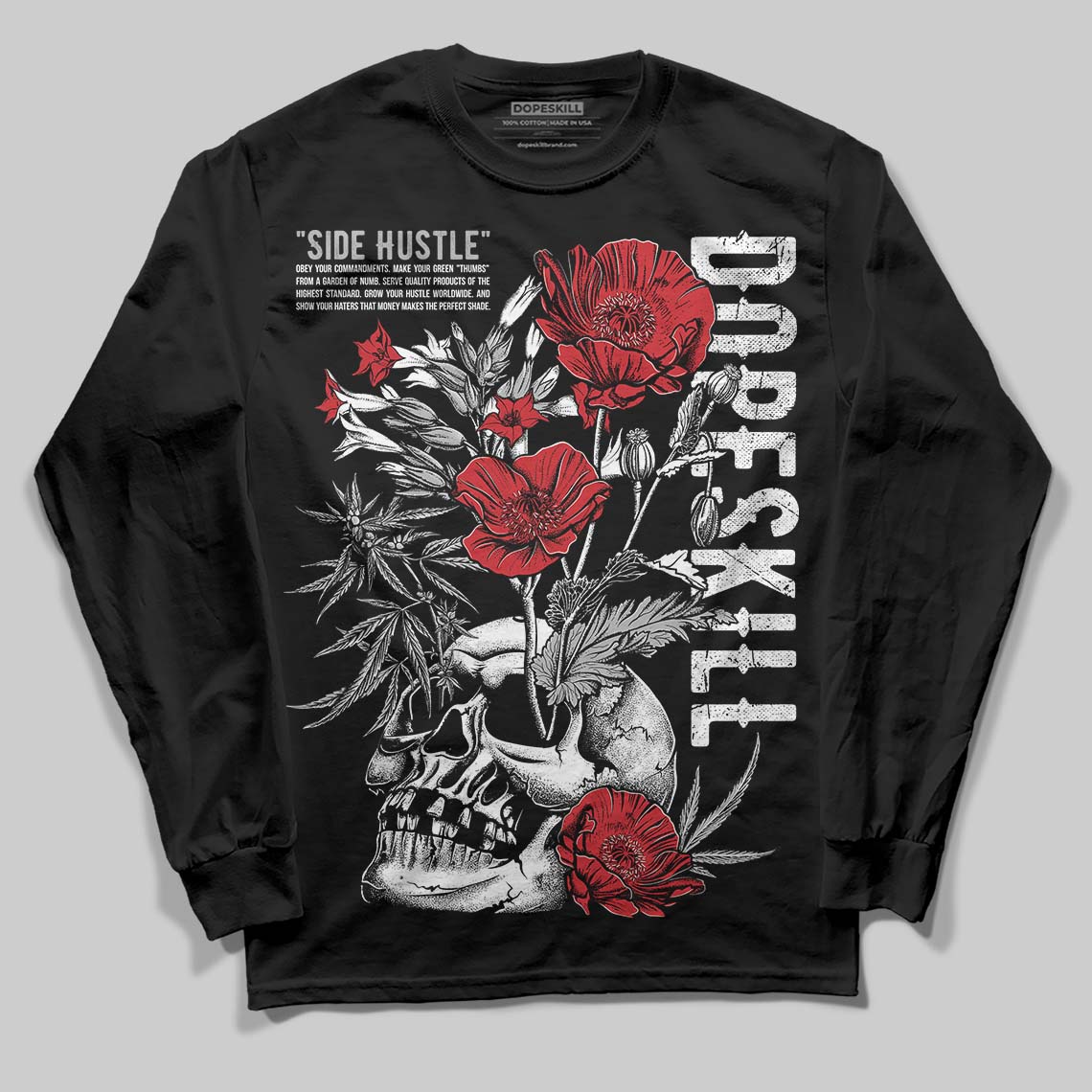 White Cement 4s DopeSkill Long Sleeve T-Shirt Side Hustle Graphic