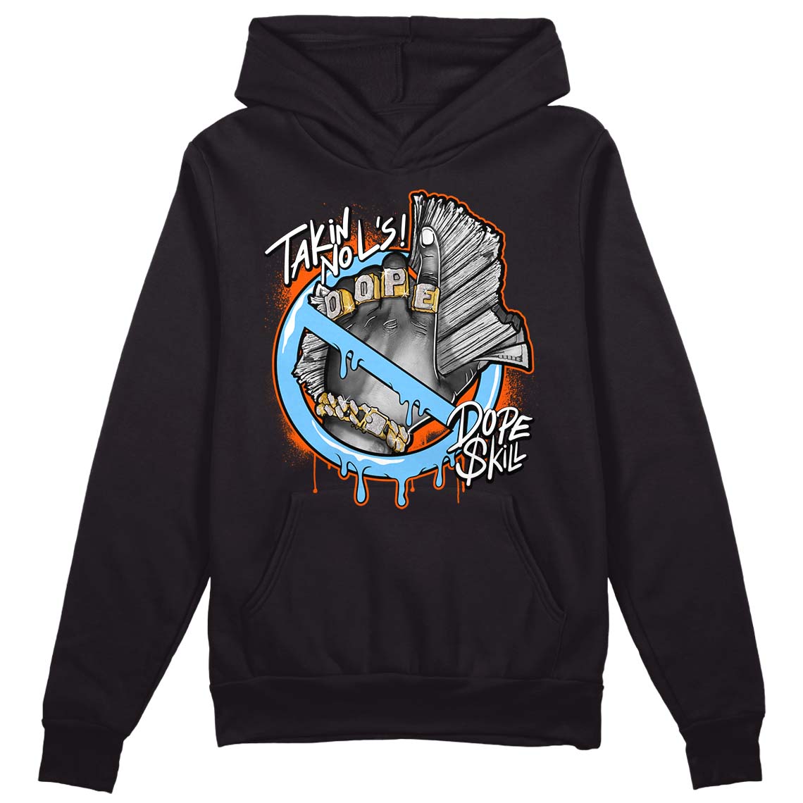Dunk Low Futura University Blue DopeSkill Hoodie Sweatshirt Takin No L's Graphic