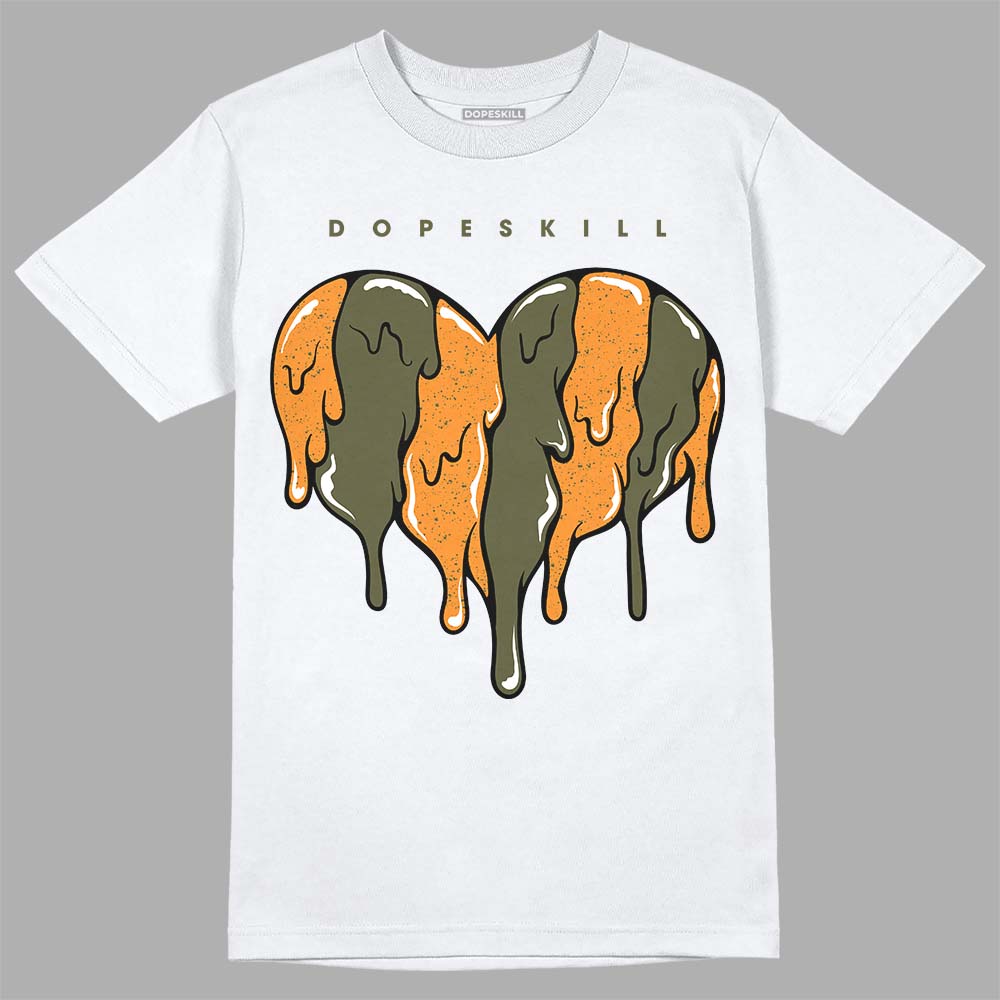 Olive 5s DopeSkill T-Shirt Slime Drip Heart Graphic