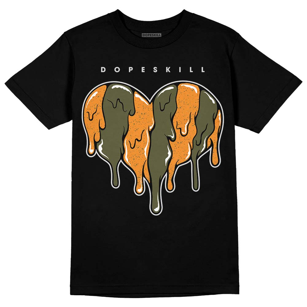 Olive 5s DopeSkill T-Shirt Slime Drip Heart Graphic