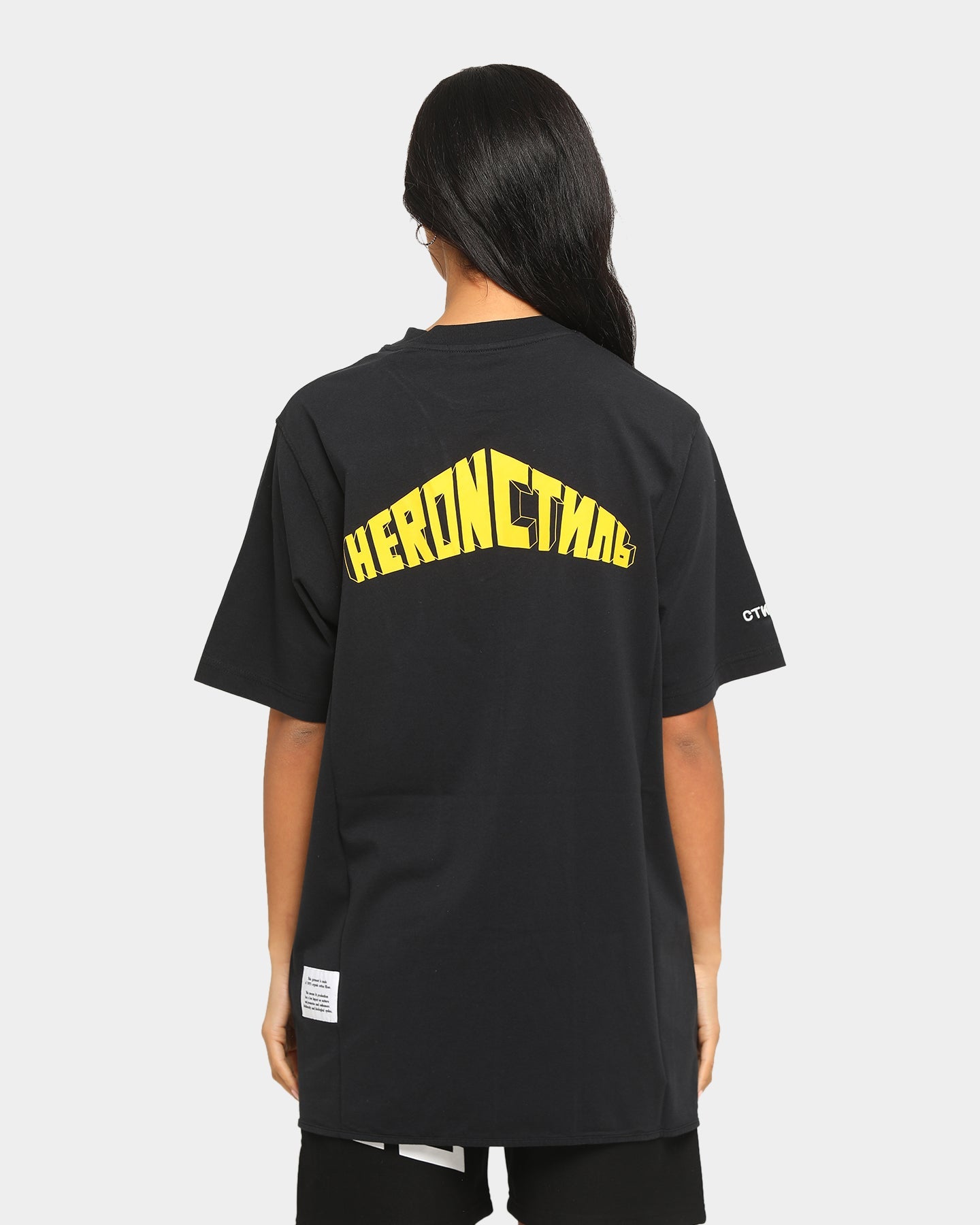 Heron Preston Oversized Style Logo Short Sleeve T-Shirt Black Style001