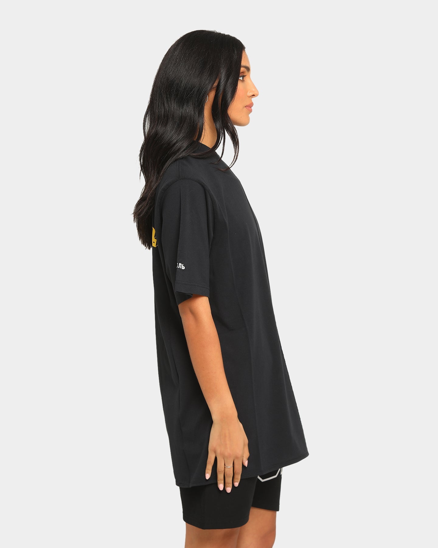 Heron Preston Oversized Style Logo Short Sleeve T-Shirt Black Style001