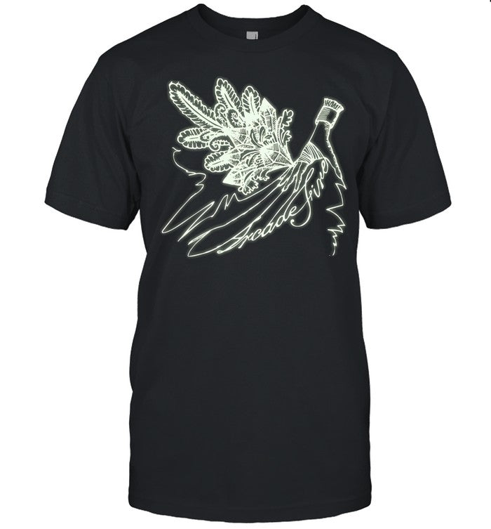 Arcade Fire Black Funeral Glow In The Dark New T Shirt