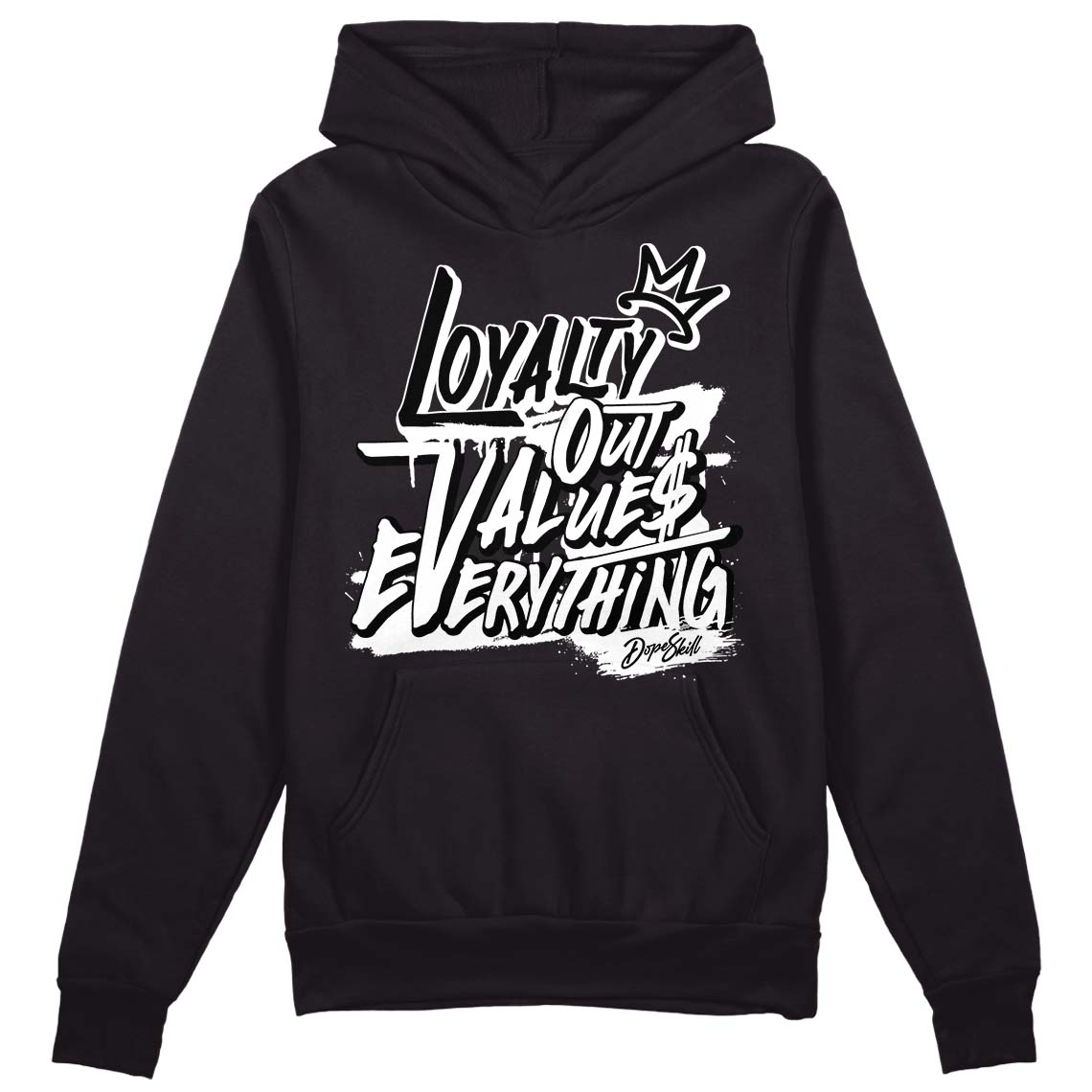 85 Black White 1s DopeSkill Hoodie Sweatshirt LOVE Graphic Style001