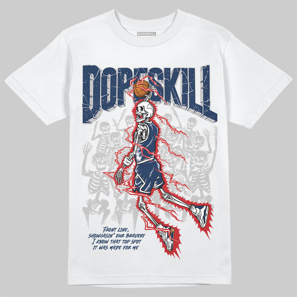 Summit White Navy 4s DopeSkill T-Shirt Thunder Dunk Graphic