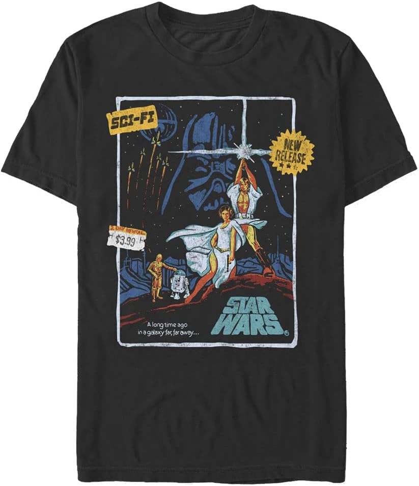 STAR WARS Big & Tall Vint VHS Men's Tops Short Sleeve Tee Shirt