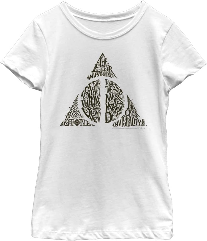 Harry Potter Kids Deathly Hallows Text Symbol Youth Pullover Hoodie