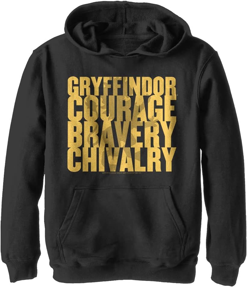 Harry Potter Kids Deathly Hallows Gryffindor House Words Youth Pullover Hoodie