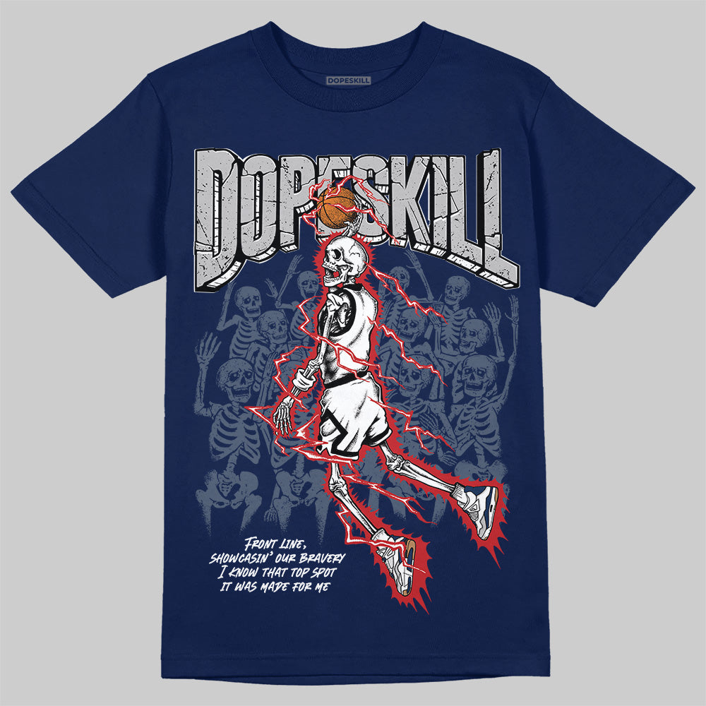 Summit White Navy 4s DopeSkill T-Shirt Thunder Dunk Graphic