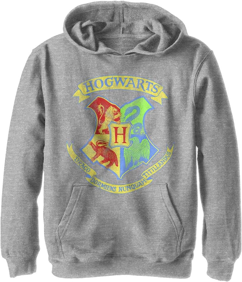 Harry Potter Kids Deathly Hallows Neon Crest Youth Pullover Hoodie