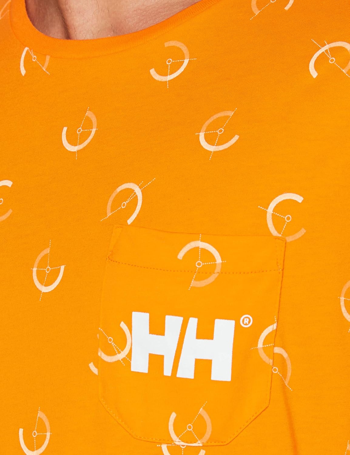 Helly Hansen Men's Fjord T-Shirt, 322 Papaya Lighthouse Print, XX-Large