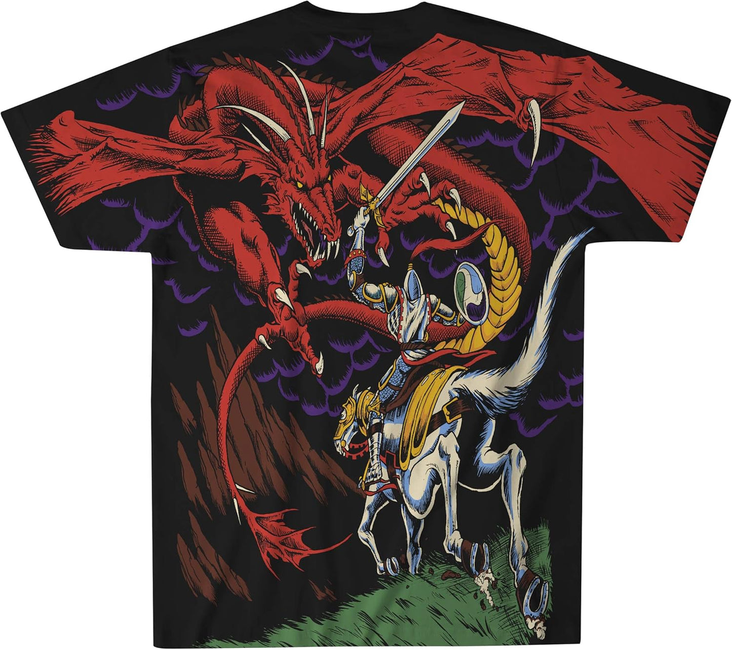 Liquid Blue Dragon Vintage All Over Print Short Sleeve