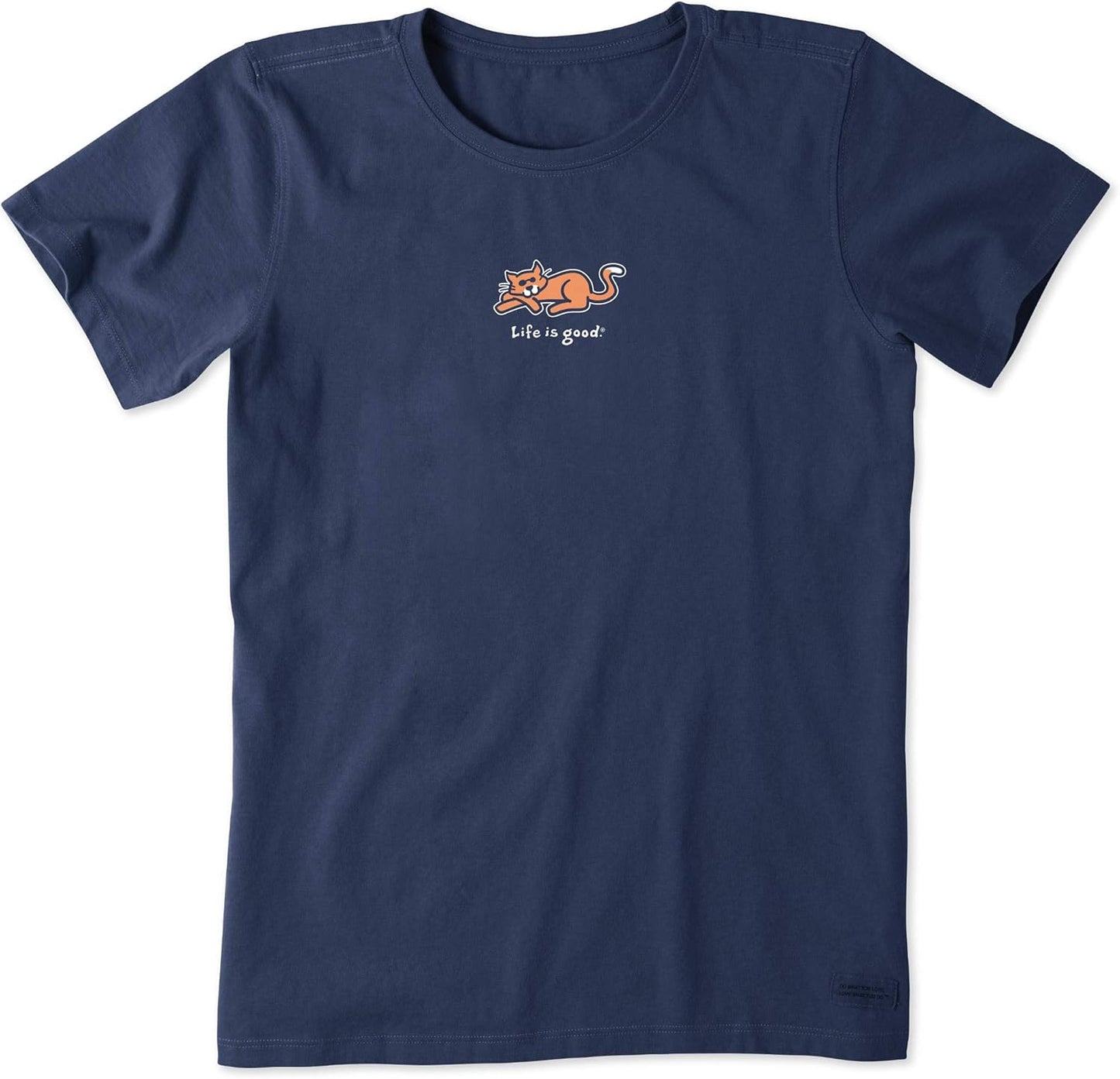Life is Good Women's Vintage Crusher Graphic T-Shirt Cat