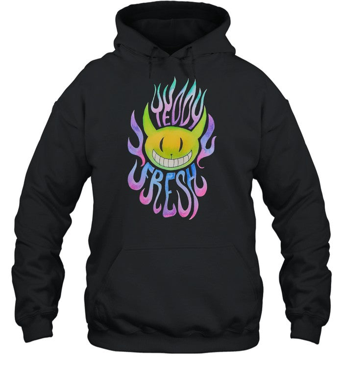 Teddy Fresh Flamin' Hot Alien Snow Washed Unisex Hoodie