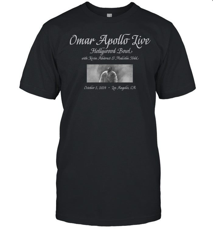 Omar Apollo Live Hollywood Bowl Oct 5 2024 Los Angeles Black T Shirt