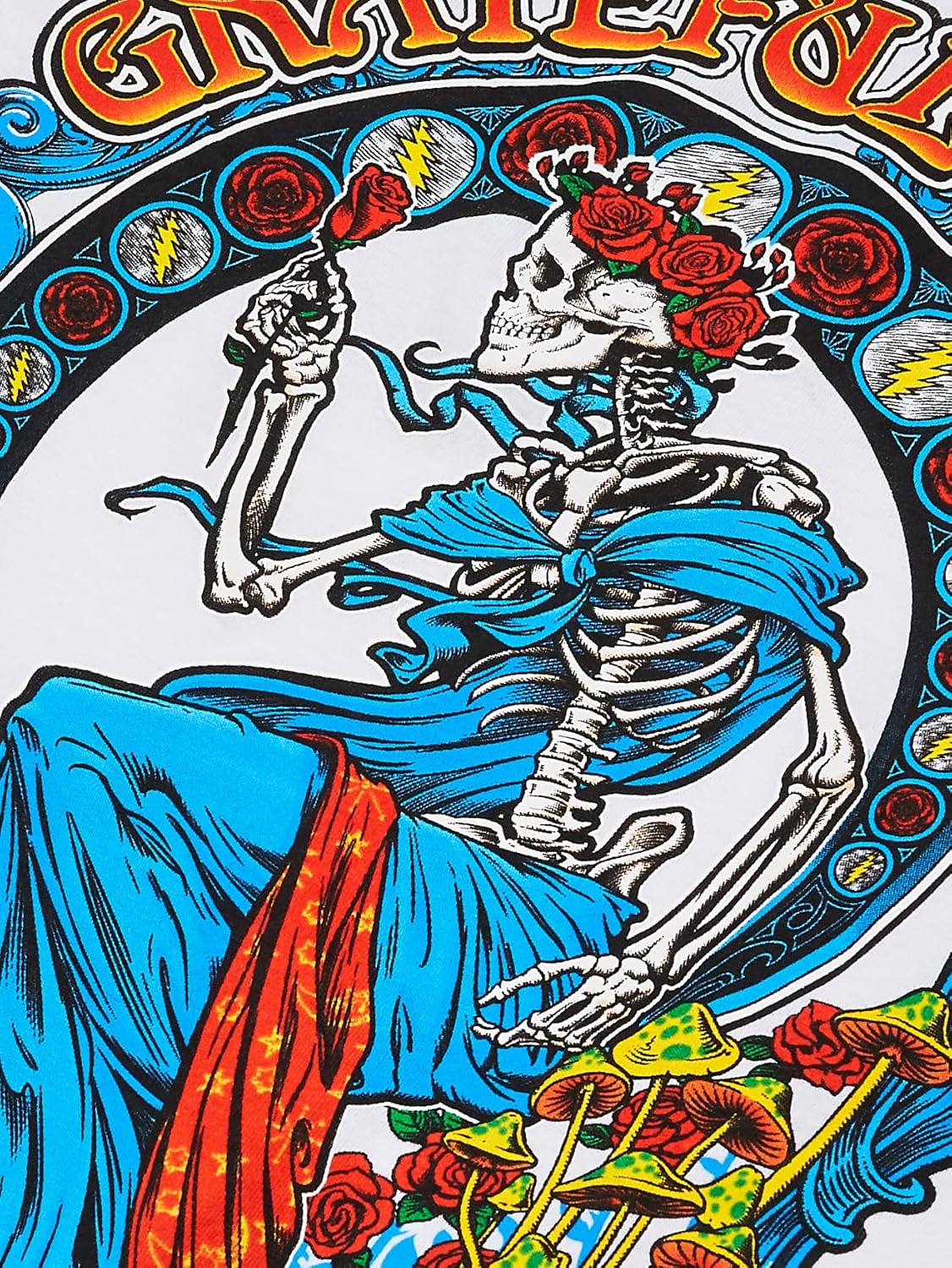 Liquid Blue Unisex-Adult Standard Grateful Dead Vintage Bertha White