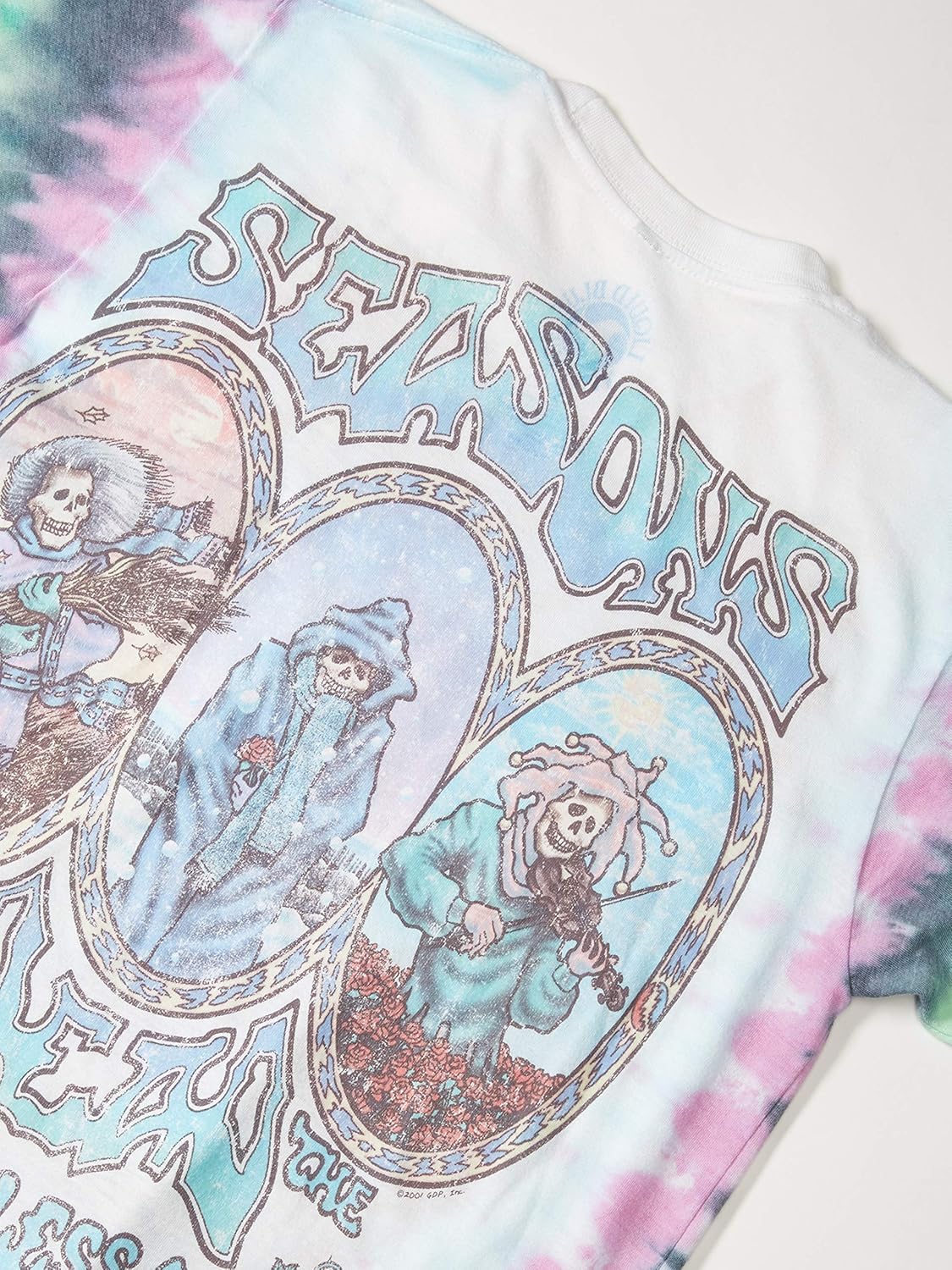 Liquid Blue Unisex-Adult Standard Grateful Vintage Seasons of The Dead Tie Dye Tee