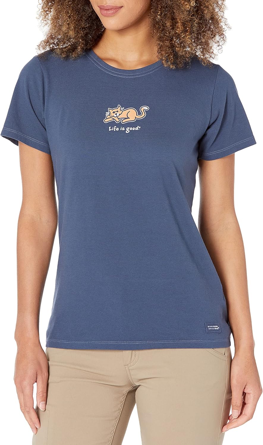 Life is Good Women's Vintage Crusher Graphic T-Shirt Cat