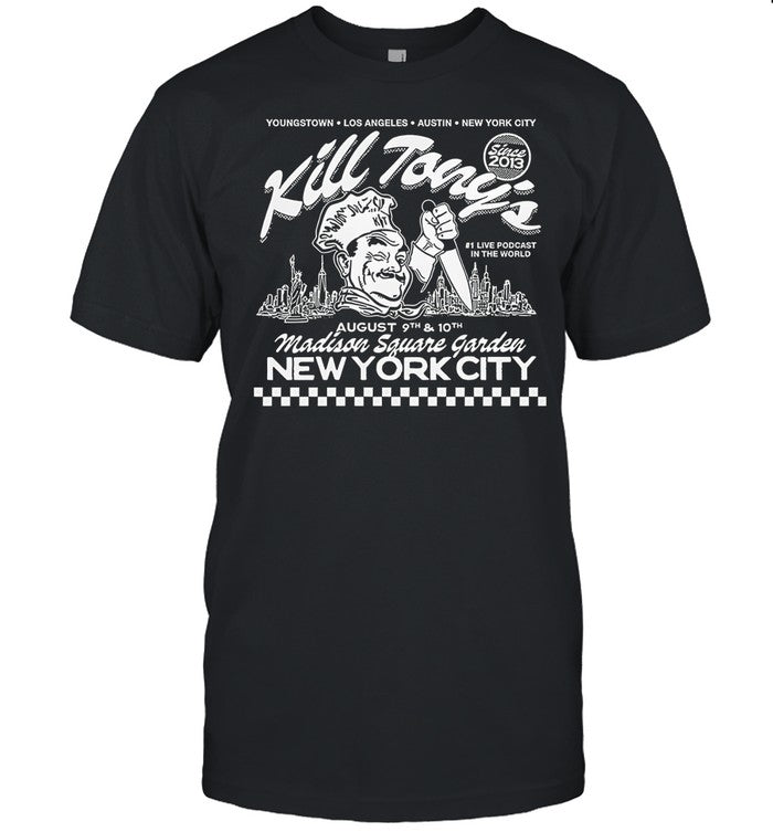 Kill Tony Pizza Box August 9-10 Madison Square Garden Nyc T Shirt Black