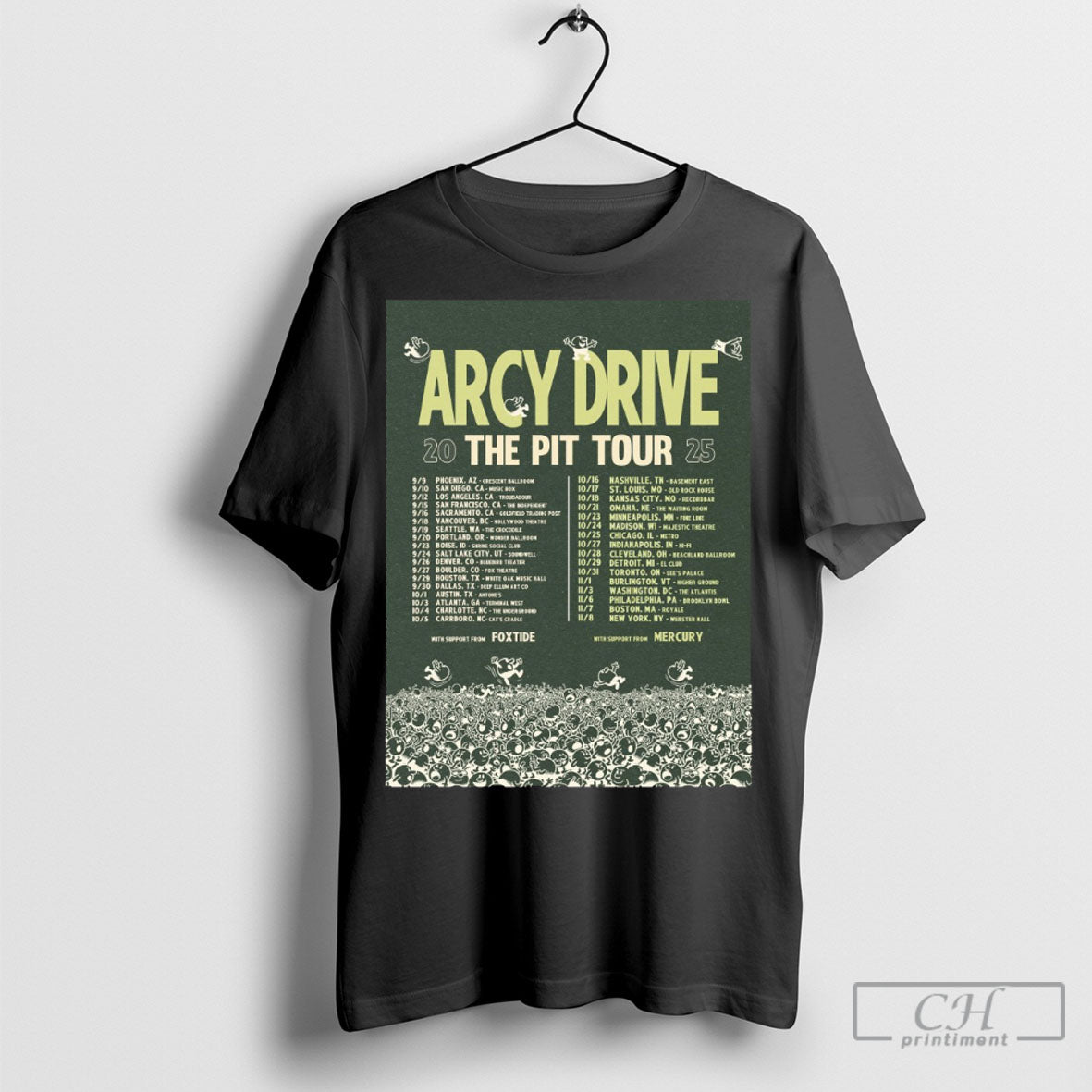 Arcy Drive The Pit Tour 2025 9 9 Phoenix Az Crescent Ballroom 9 10 San Diego Ca Music Box Tee Shirt Sweatshirt