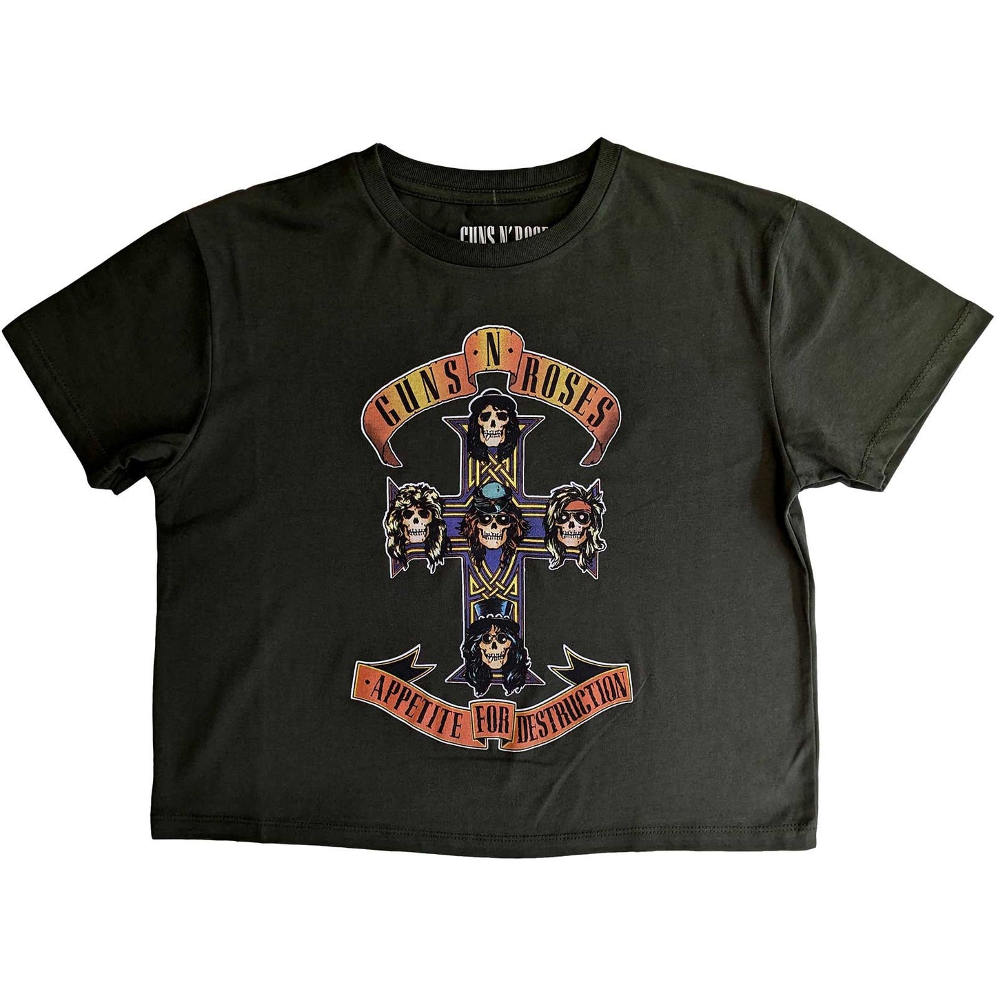 Guns N' Roses Appetite For Destruction: Ladies green Crop Top