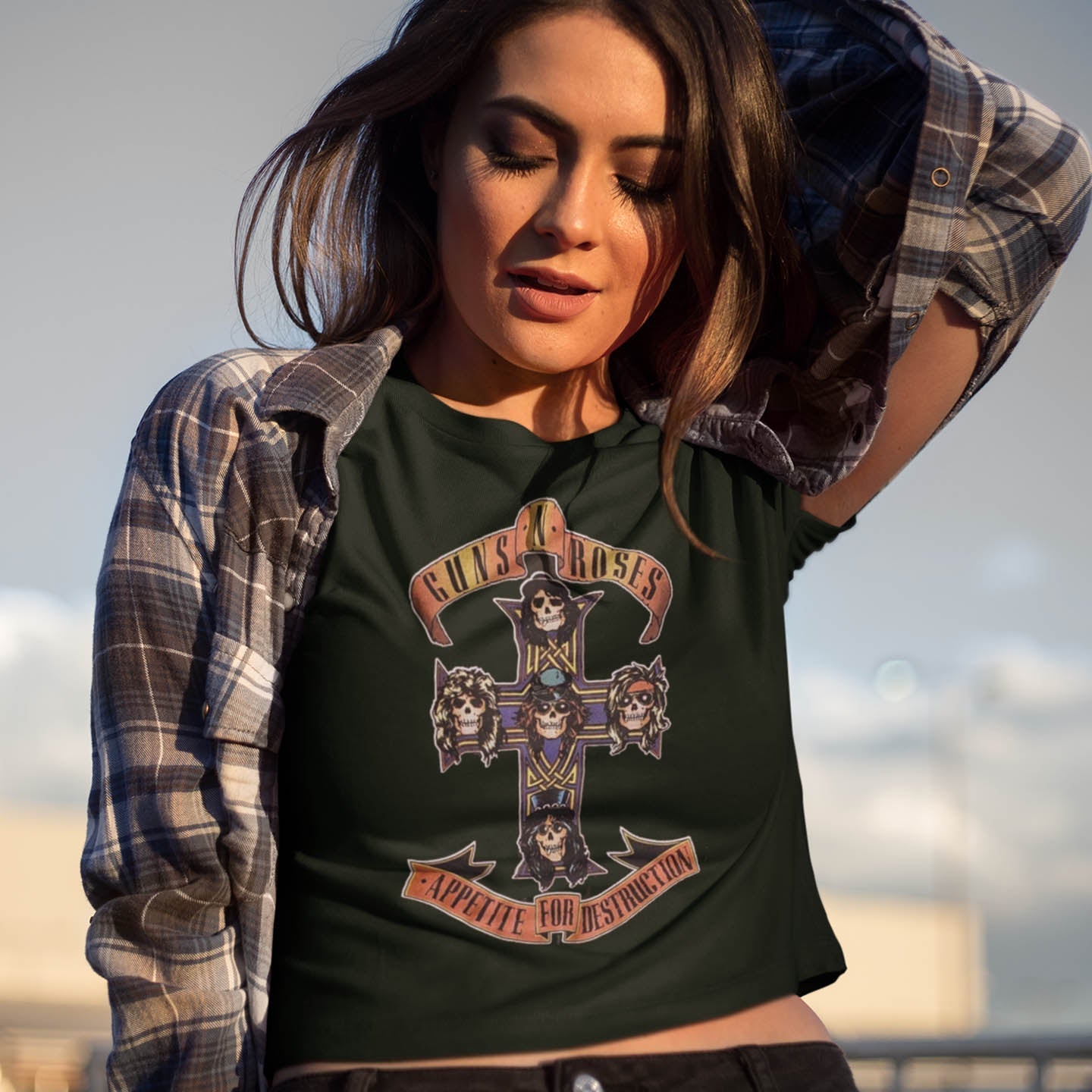 Guns N' Roses Appetite For Destruction: Ladies green Crop Top