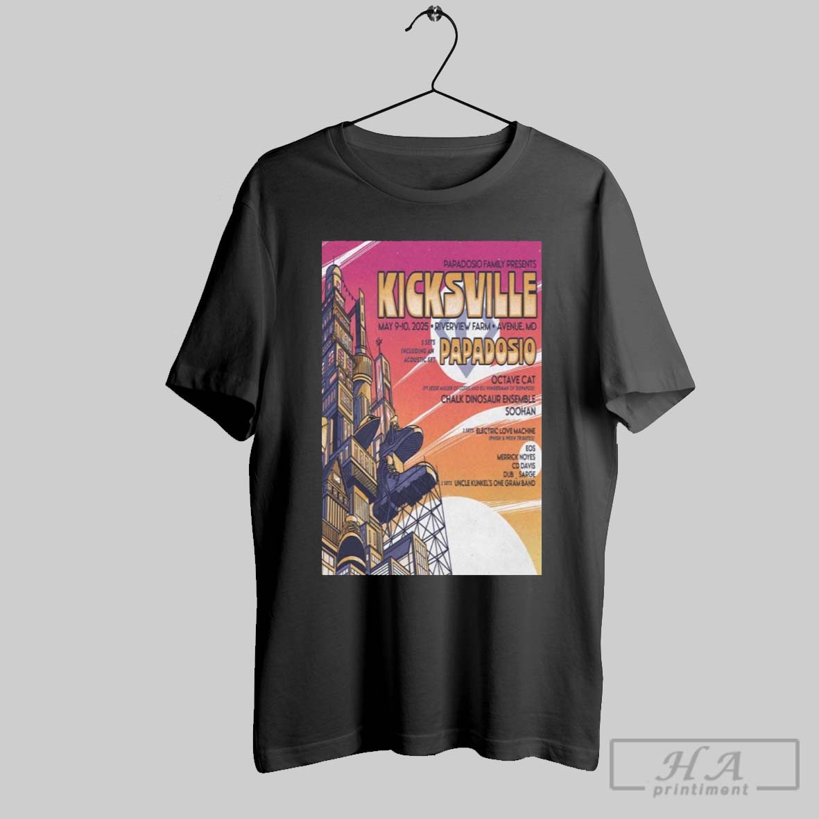 Official Poster Papadosie Family Presents Kicksville Avenue Md May 9 10 2025 T Shirt