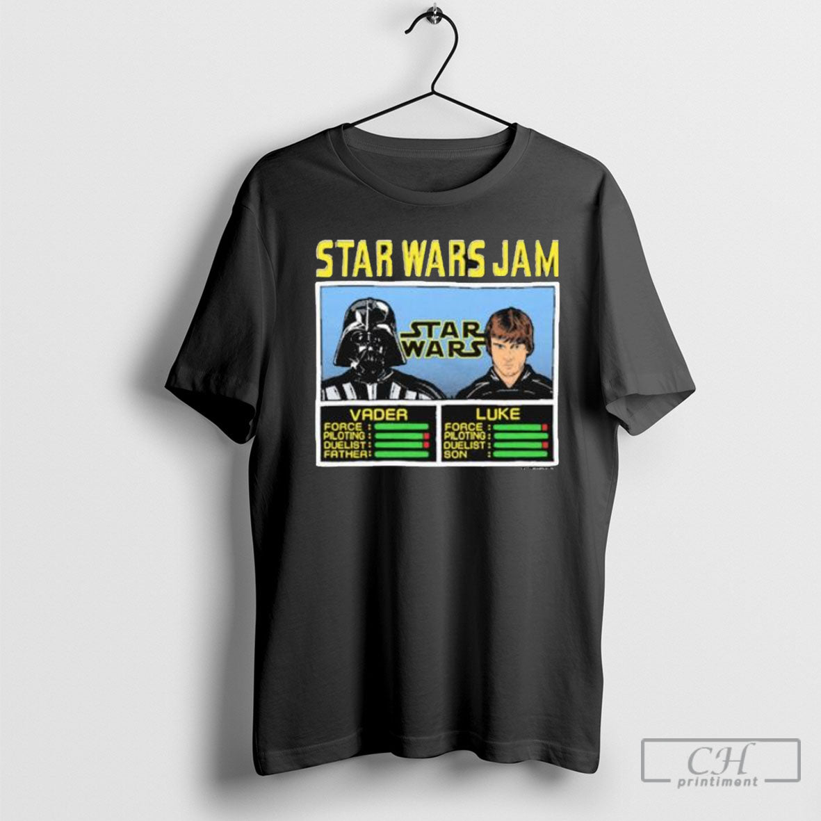 Official Star Wars Jam Vader And Luke Graphic T Shirt