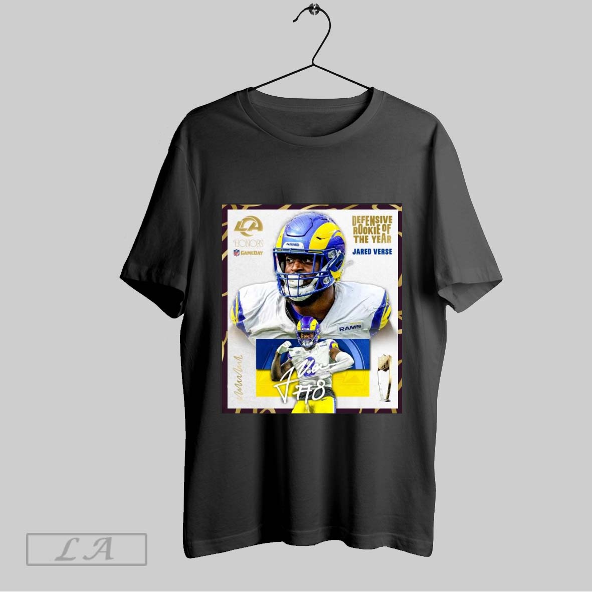 Top Poster Jared Verse Los Angeles Rams 2024 Nfl Honors Gameday Defensive Rookie Of The Year Signature Unisex Sweatshirt T Shirt