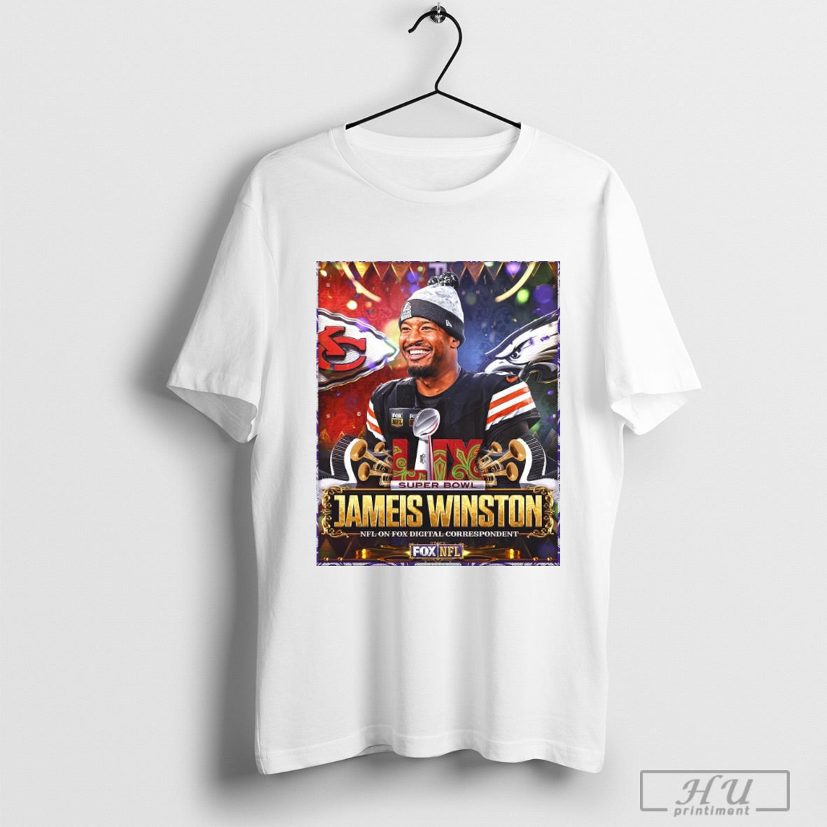 Trendy Poster Super Bowl Lix New Orleans Jameis Winston Nfl On Fox Digital Correspondent T Shirt