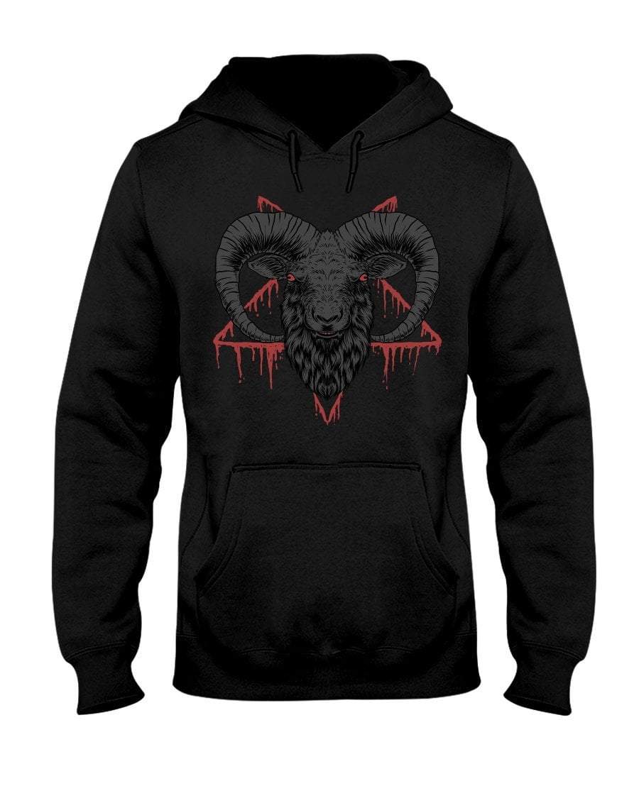 Baphomet Goat Head Bloody Pentagram Pullover Hoodie