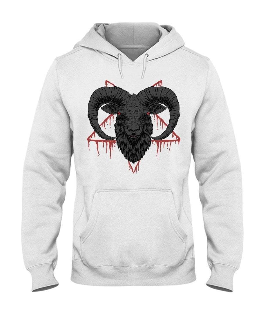 Baphomet Goat Head Bloody Pentagram Pullover Hoodie