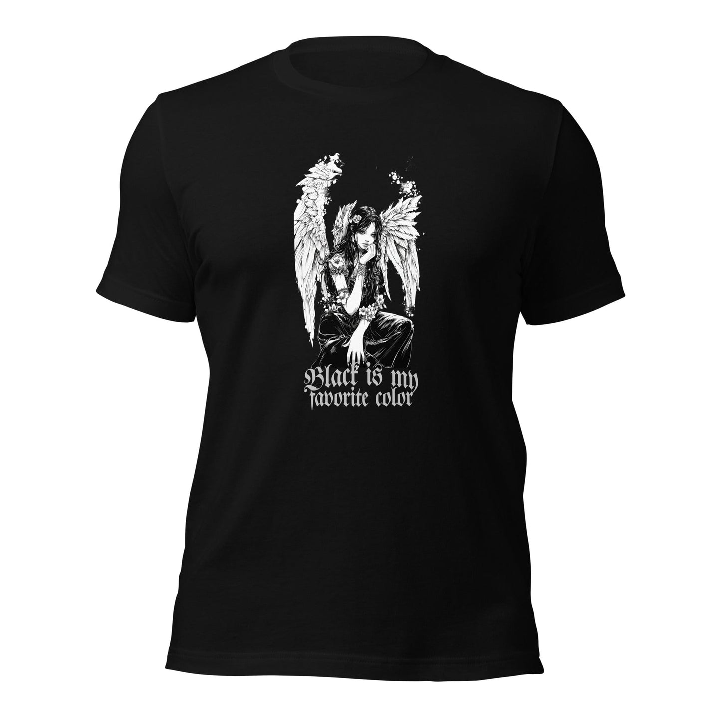 Black is my Favorite Color Gothic Angel T-shirt