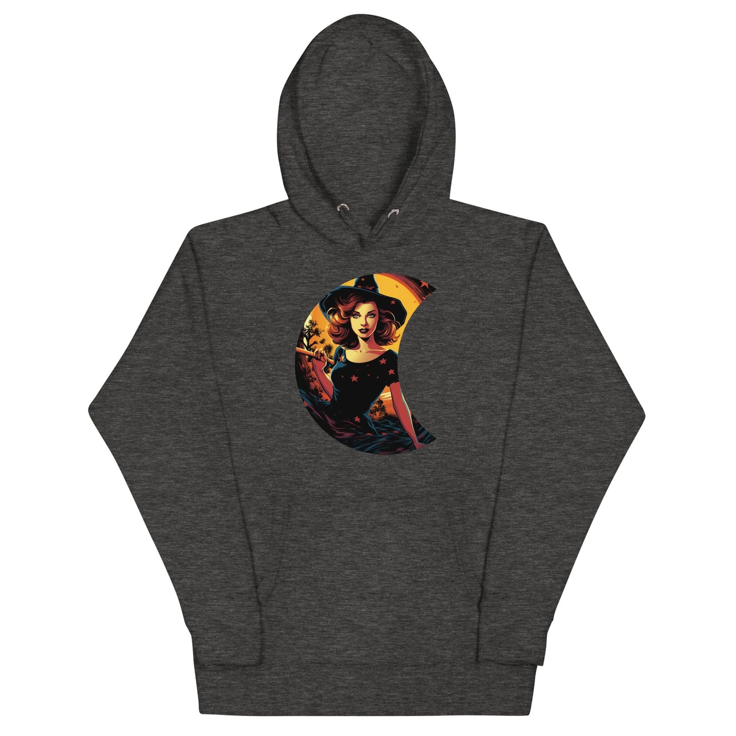 Cute Witch in Crescent Moon Unisex Pullover Hoodie