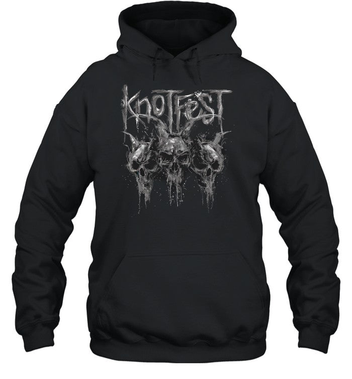 Knotfest Grey Demon Drip Skulls Unisex Hoodie