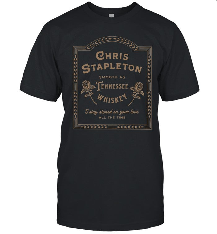 Chris Stapleton Whiskey Lyric Black T Shirt