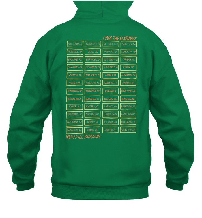 Cage The Elephant Logo Tour 2024 Unisex Hoodie