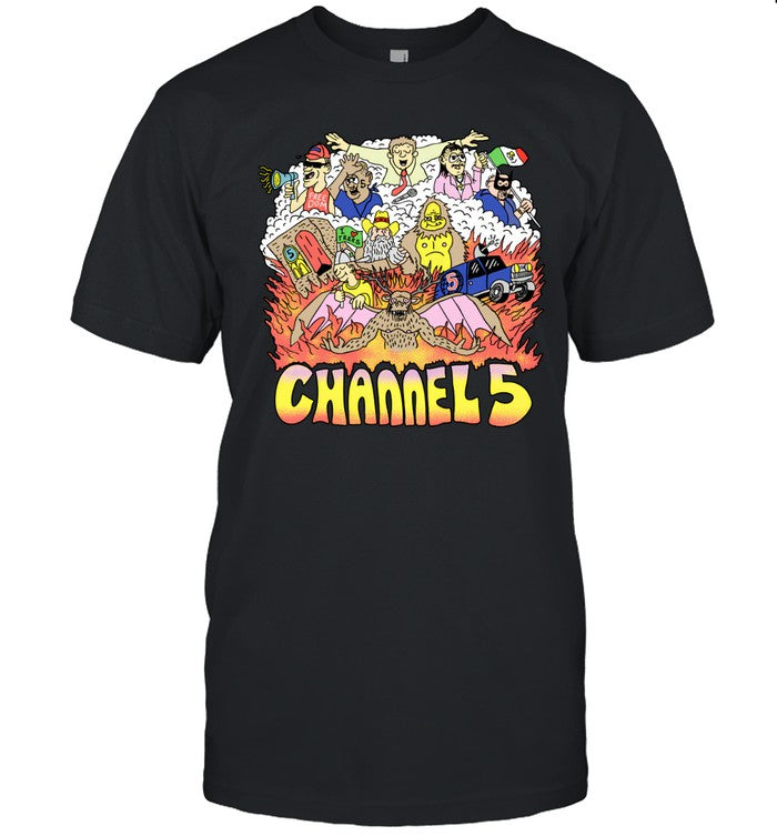 Channel 5 Characters Black T Shirt