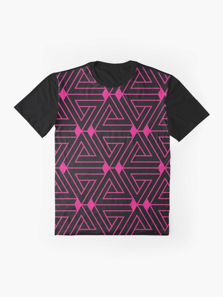 infinite triangles pink on black pattern Graphic T-Shirt
