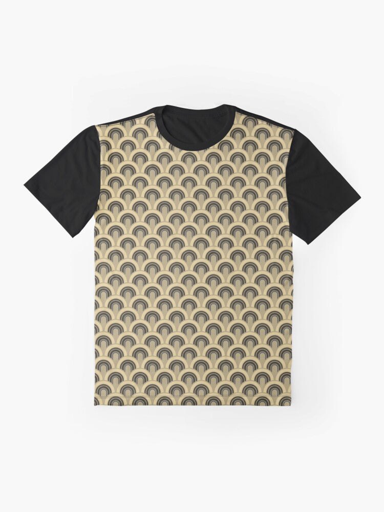Retro Seamless Tile Patterns - Black and Yellow Graphic T-Shirt