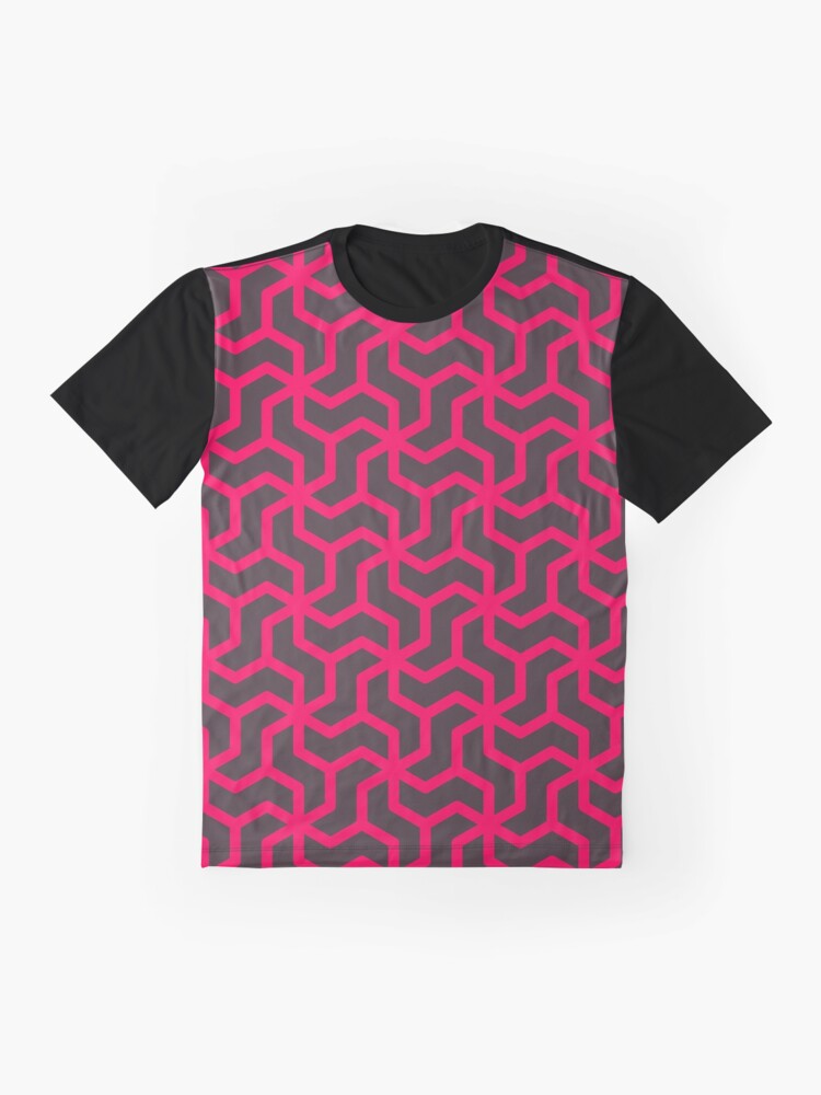 Red and Black Geometric Pattern Graphic T-Shirt