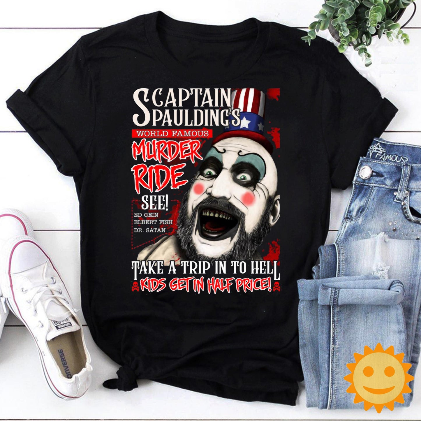 Murder Ride Captain Spaulding Vintage T-Shirt, Halloween Shirt, Horror Movie Shirt, Serial Killers Shirt, Clown Shirt, Killer Clown Shirt
