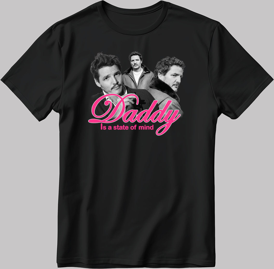 Daddy Is A State Of Mind Pedro Pascal Short Sleeve White-Black Men's / Women's T Shirt H902