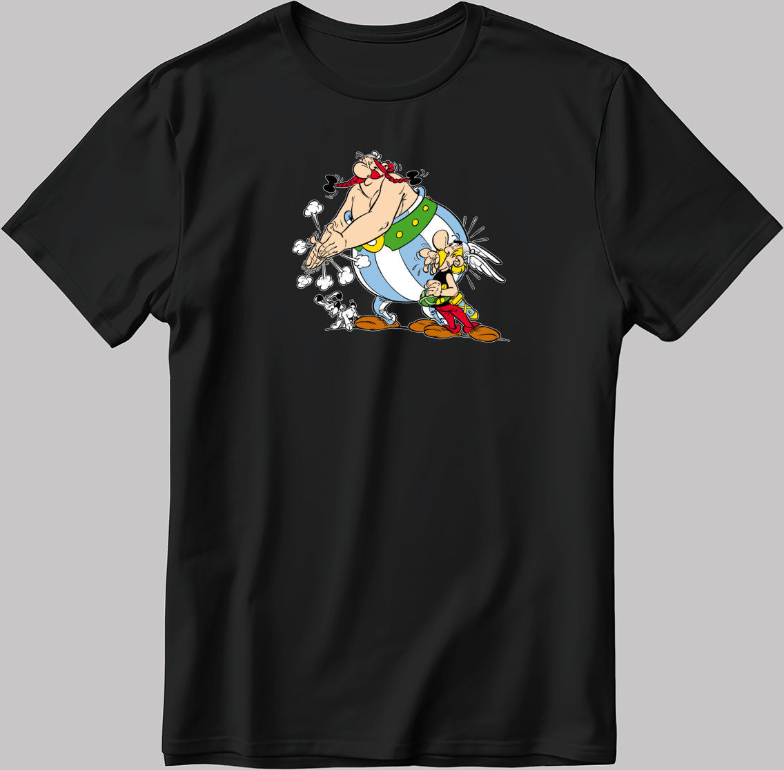 Asterix and Obelix, Famous Characters Figure, Short Sleeve White-Black Men's / Women's T Shirt L388