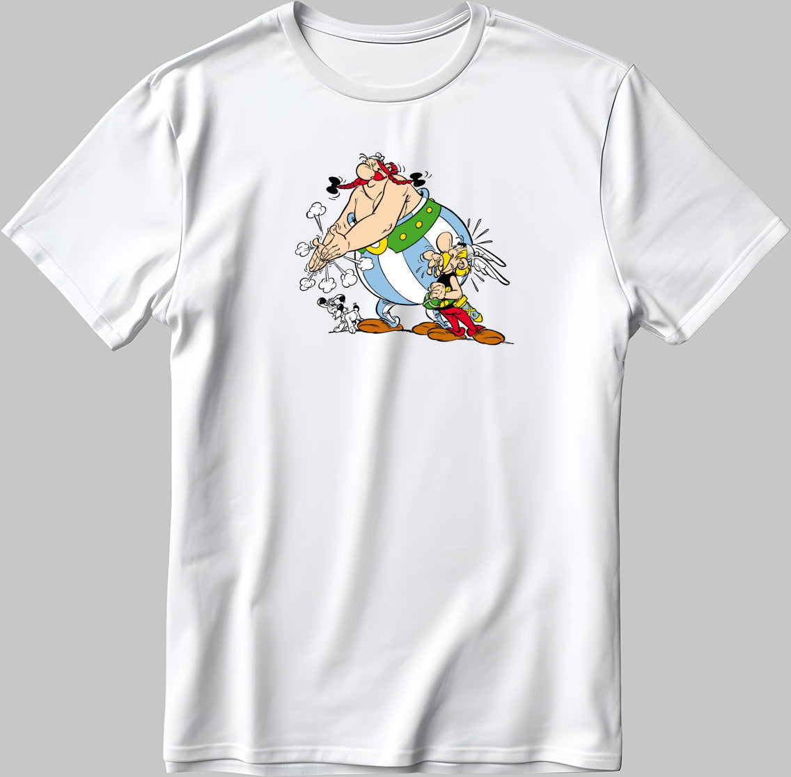 Asterix and Obelix, Famous Characters Figure, Short Sleeve White-Black Men's / Women's T Shirt L388