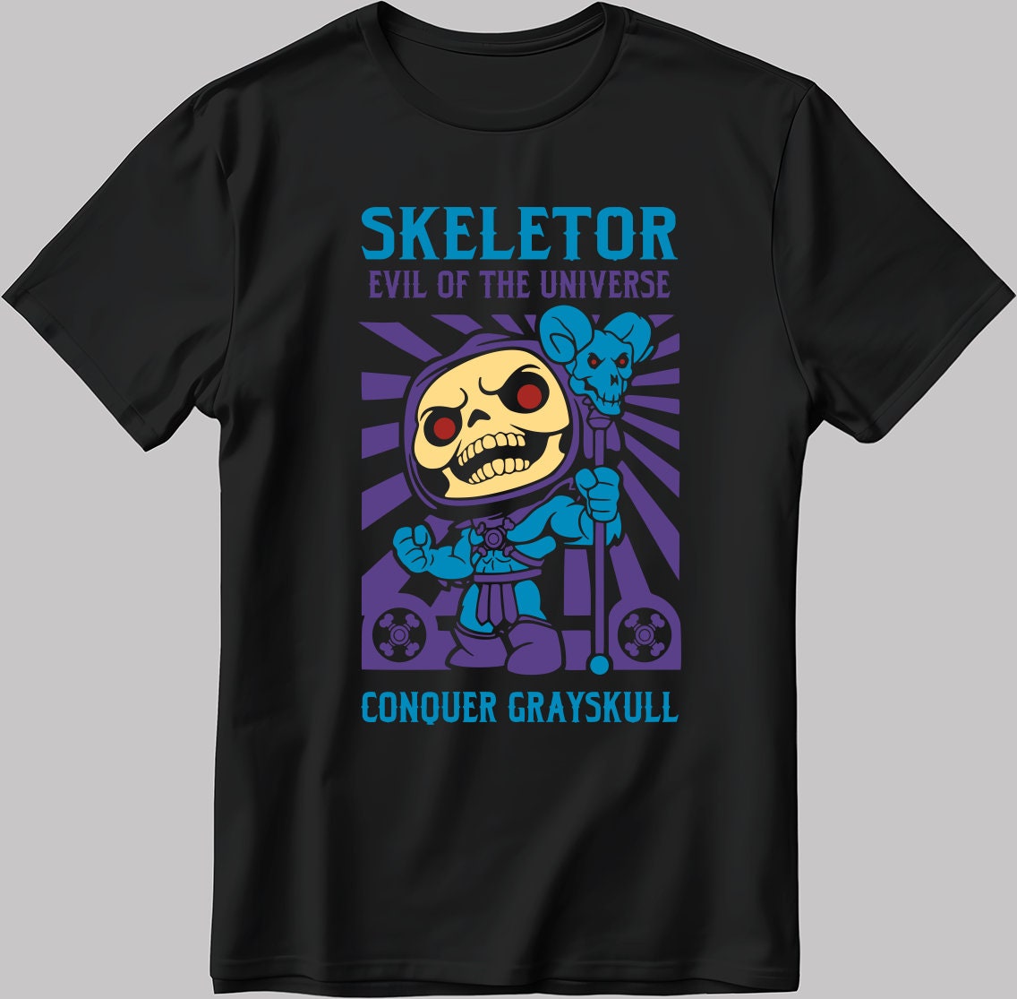 Skeletor Evil Of The Universe Grayskull Short Sleeve White-Black Men's / Women's T Shirt U222