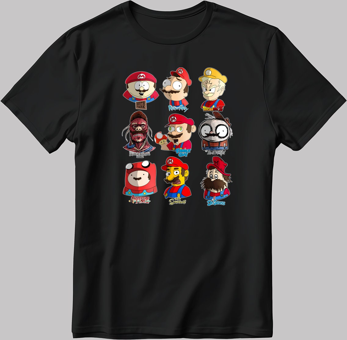 Funny Cosplay Marios Cartoon Characters Short Sleeve White-Black Men's / Women's T Shirt C247
