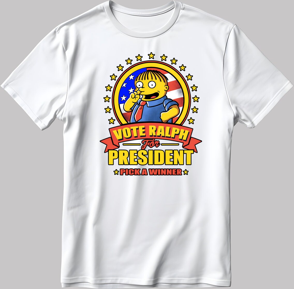 Funny Simpsons Parody Vote Ralph Short Sleeve White-Black Men's / Women's T Shirt N580